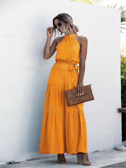 LP | Dress with polka dot print and neck bow