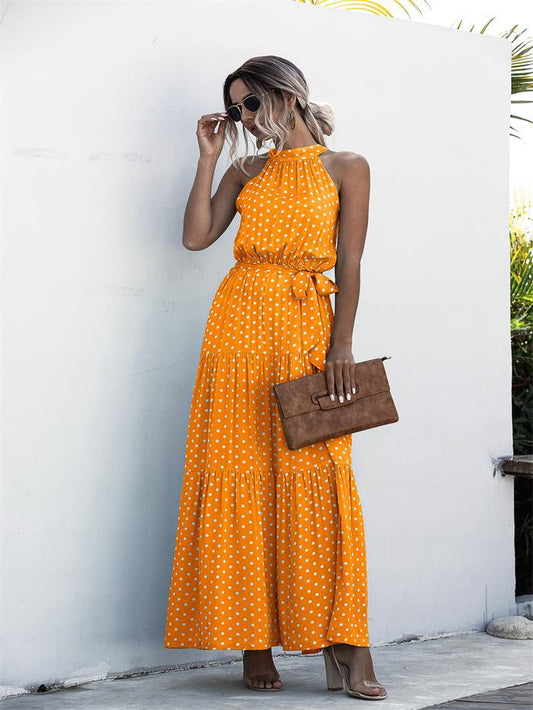 LP | Dress with polka dot print and neck bow