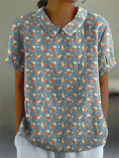 Blouse with floral print for men