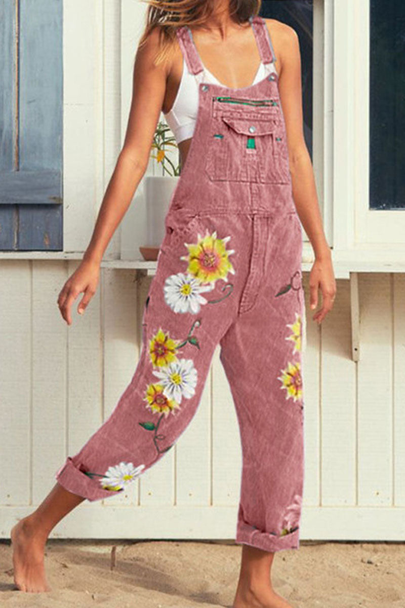 LD Fashion casual print loose denim jumpsuits (3 colors)