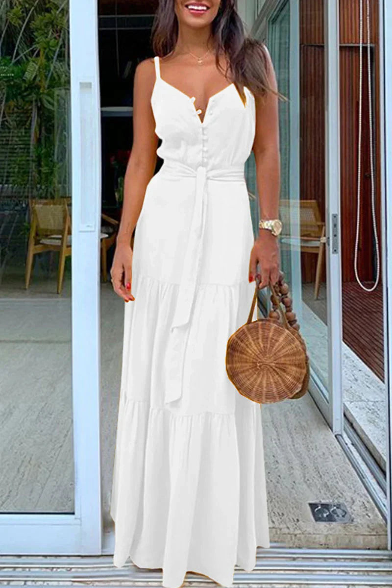 LP | Simple and fashionable strapless v-neck ruffle dresses