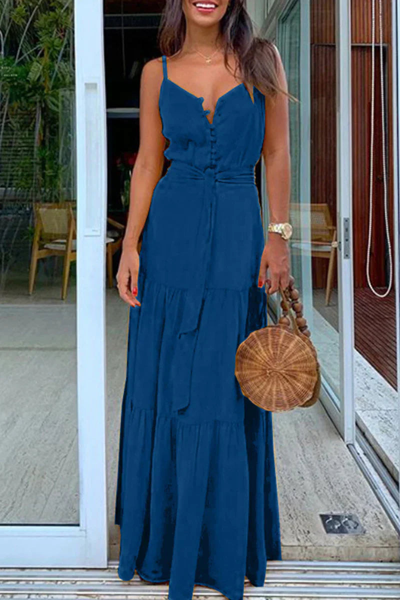 LP | Simple and fashionable strapless v-neck ruffle dresses