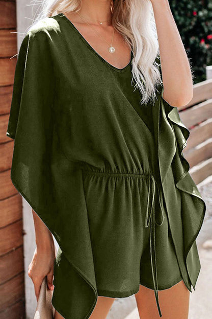 LD Fashion casual solid frenulum V neck loose jumpsuits (5 colors)