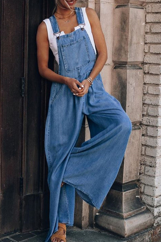 Fashion casual sturdy bag spaghetti strap loose jumpsuits (4 colors)