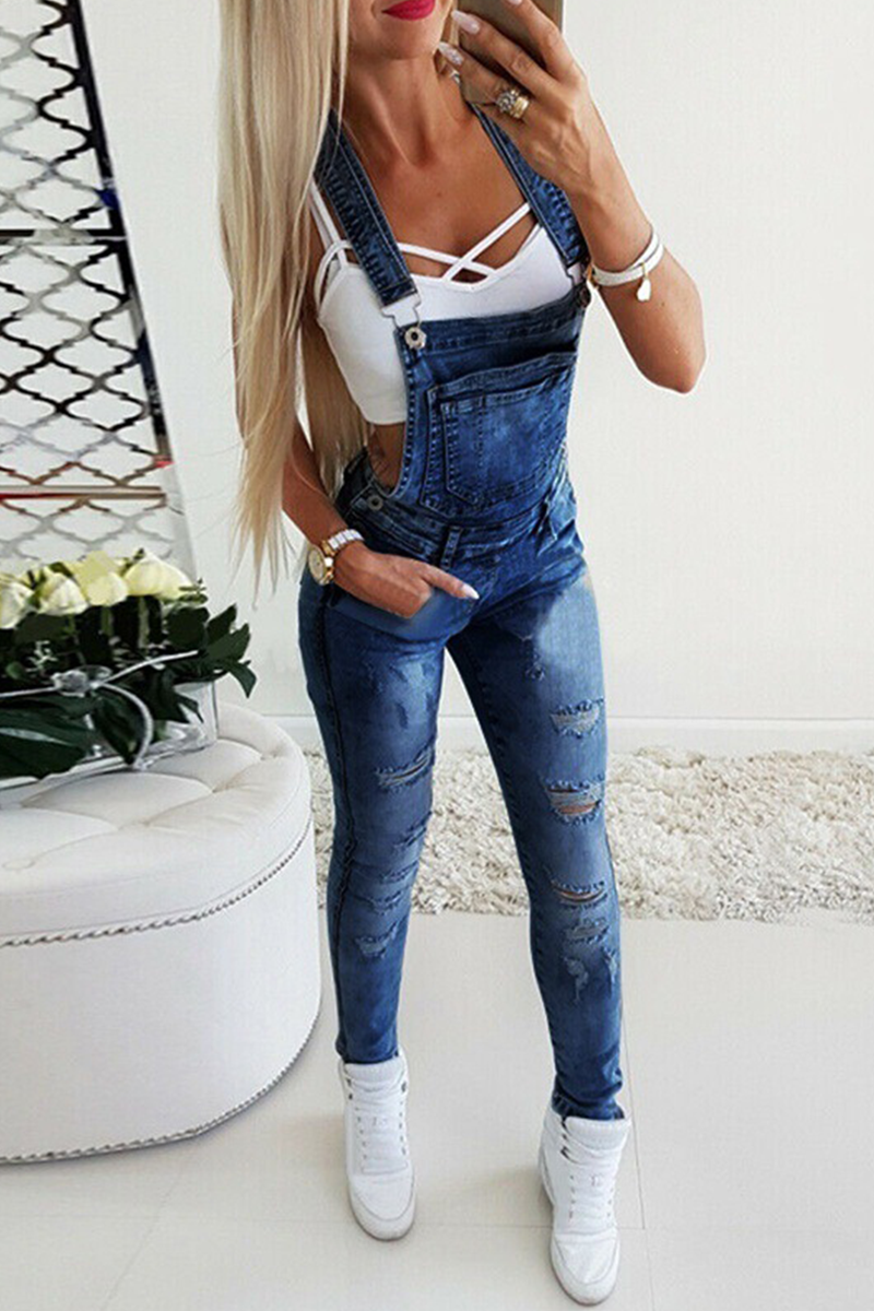 Casual Solid Patchwork Skinny Jumpsuits (3 colors)