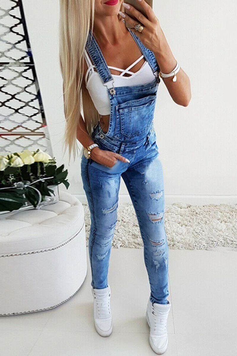 Casual Solid Patchwork Skinny Jumpsuits (3 colors)