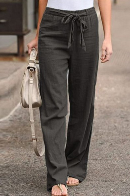 LD casual straight pants with wide-legs (6 colors)