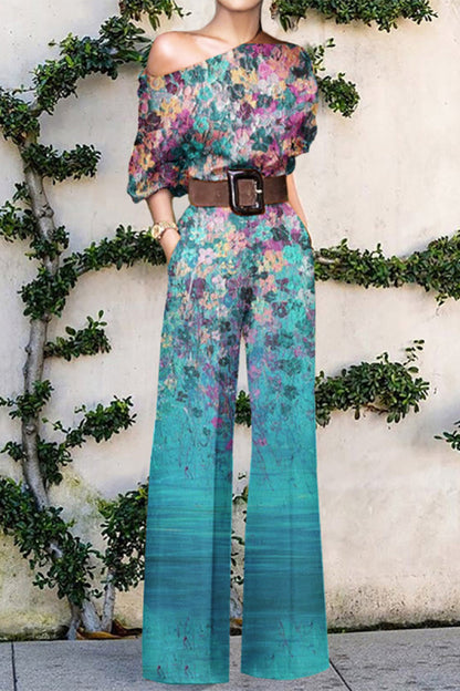 Fashion casual beltless one shouer loose jumpsuits (10 colors)