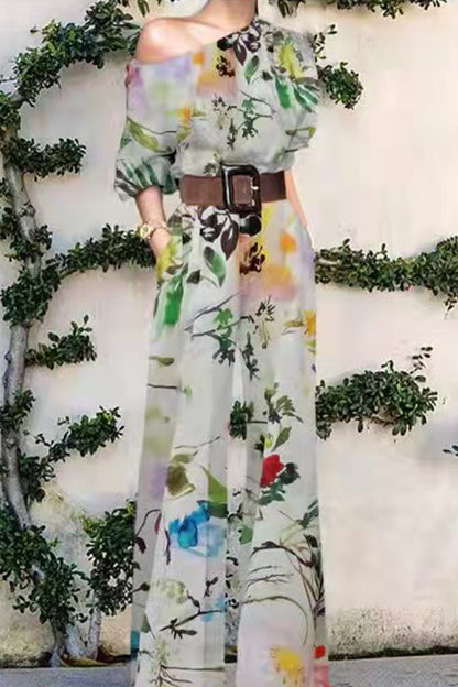 LD Fashion casual beltless one shoulder loose jumpsuits (10 colors)