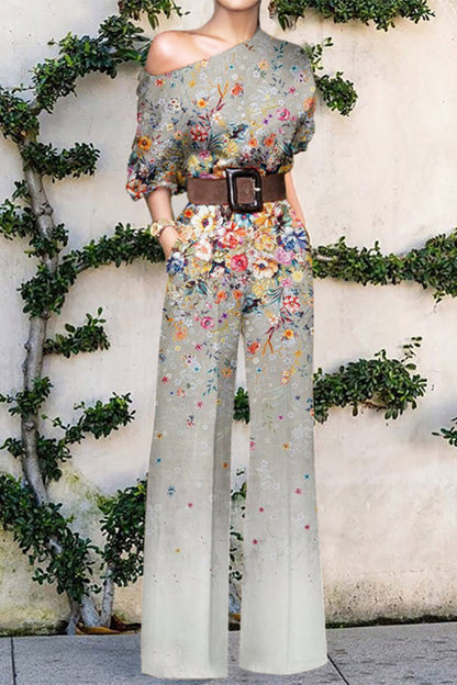 LD Fashion casual beltless one shoulder loose jumpsuits (10 colors)