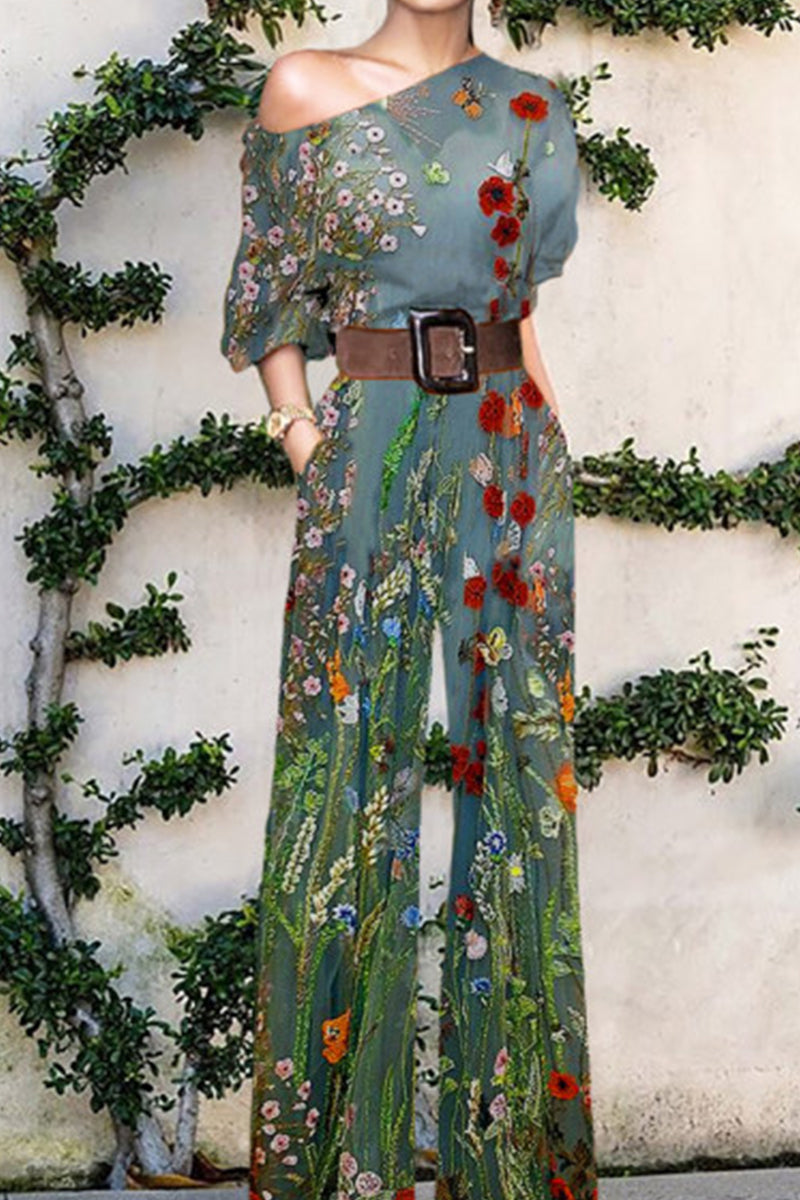 LD Fashion casual beltless one shoulder loose jumpsuits (10 colors)