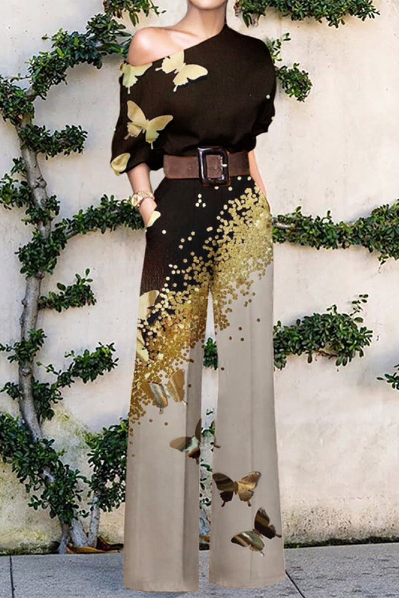 LD Fashion casual beltless one shoulder loose jumpsuits (10 colors)