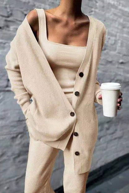 Arden | Three-Piece Women’s Set – Cardigan, Vest & Trousers