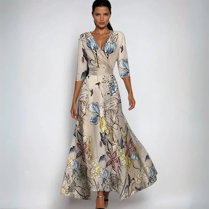 Jano��� | Maxi abito a portafoglio elegante con fiori