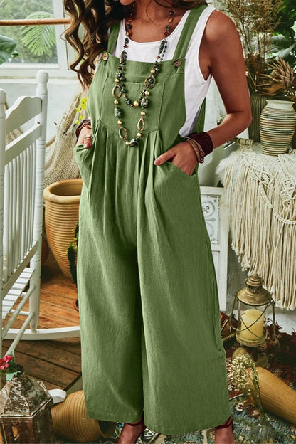 Casual street solid pocket collar loose jumpsuits (7 colors)