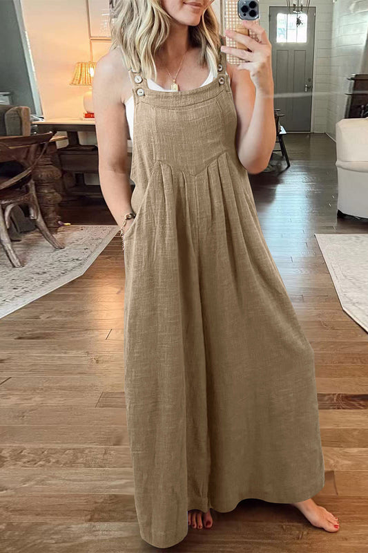 Casual street solid-pochet collar loose jumpsuits (10 colors)