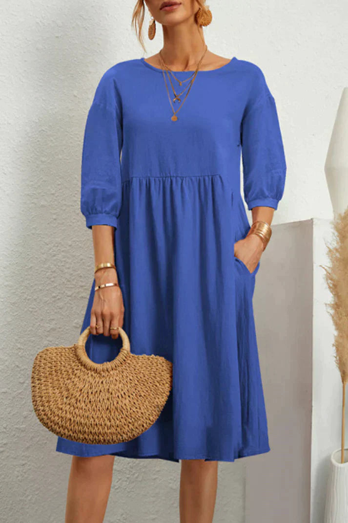 Mc | Mid-length casual dress with 3/4 sleeves