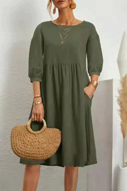 Mc | Mid-length casual dress with 3/4 sleeves
