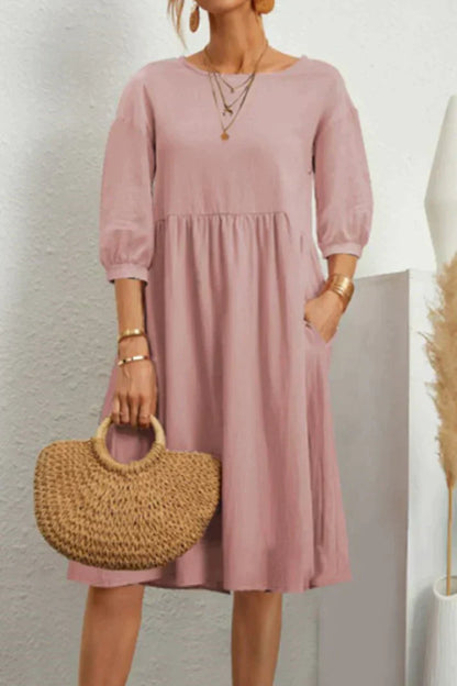 Mc | Mid-length casual dress with 3/4 sleeves