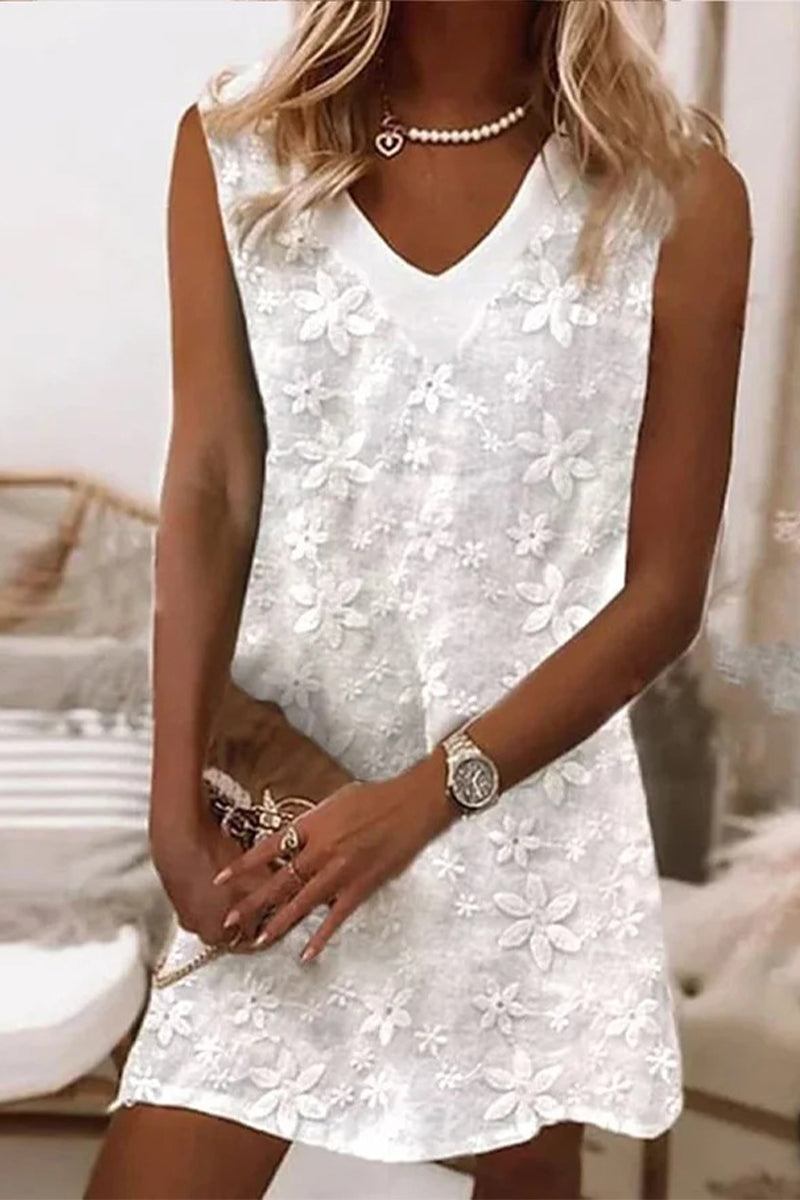 LP | One-color embroidered vest dress-casual-and-cute