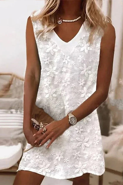 LP | One-color embroidered vest dress-casual-and-cute