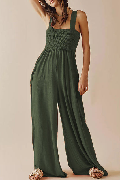 Simplicity Solid Bag Loose Jumpsuits