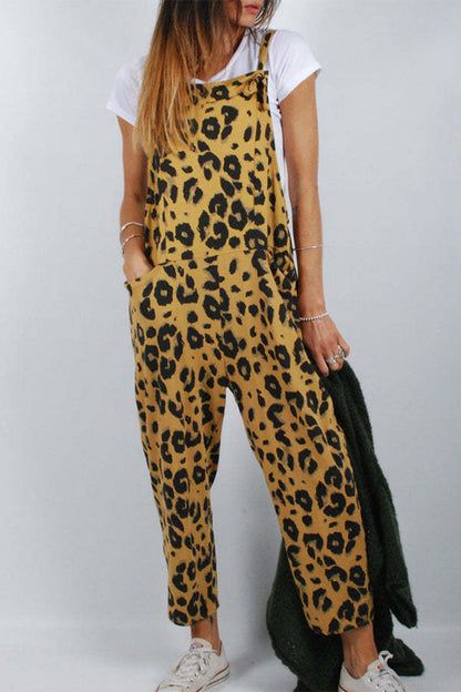 LD Casual College Leopard Patchwork Los Jumpsuits (5 Colors)