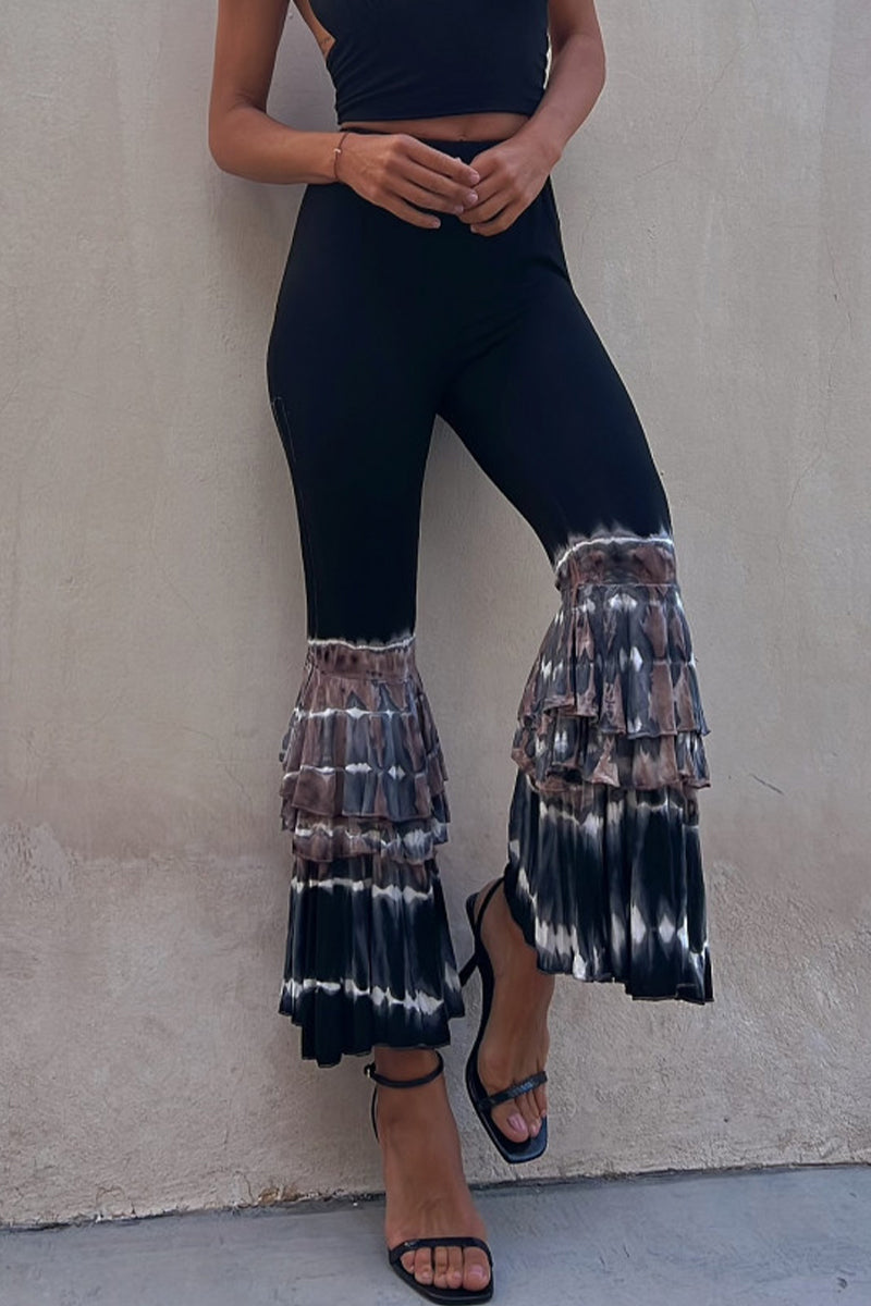 Casual Solid Patchwork Skinny High Waist Speaker Patchwork bottoms