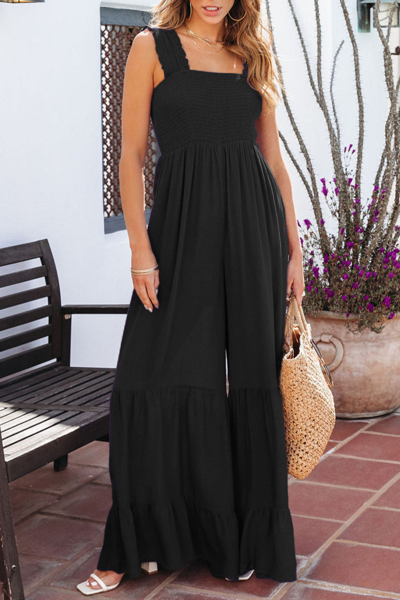 LD plain pleated jumpsuits