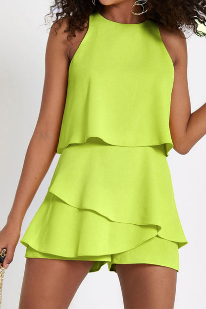 Casual solid O-neck loose jumpsuits (4 colors)