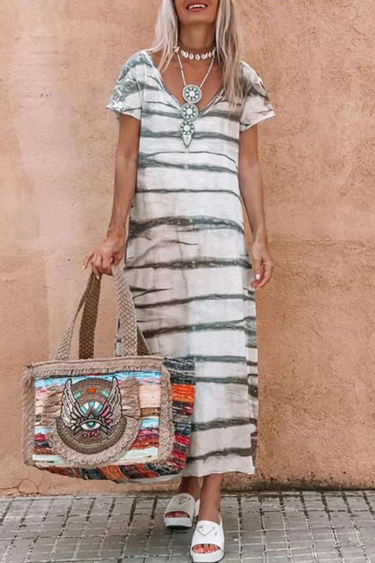 Casual dress with stripe print