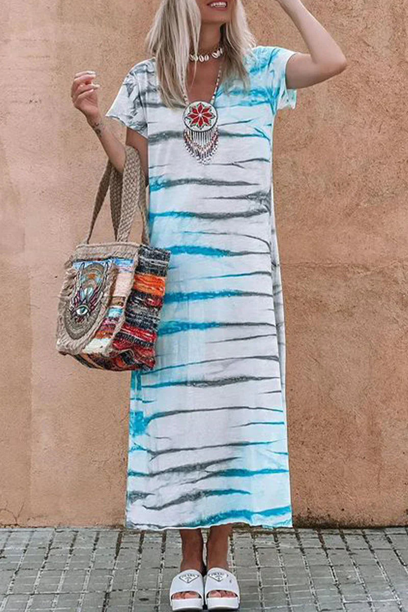 Casual dress with stripe print