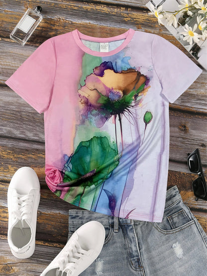 Fabienne - Floral print T-shirt with short sleeves