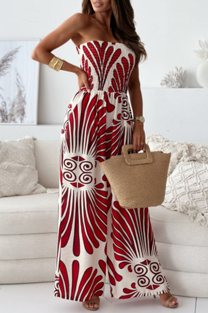 LD Casual Street striped pocket contrast strapless jumpsuits (4 colors)