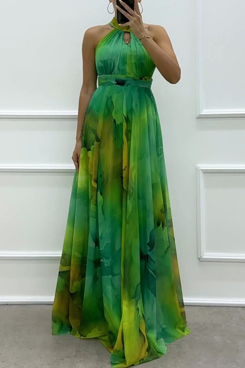 LP | Shaded color sexy evening dresses with lacing and contrasting high neck (3 colors)