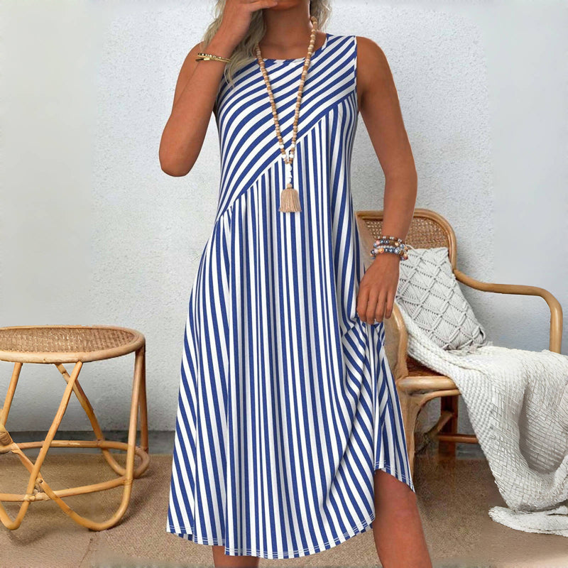 LD Sleeveless striped summer dress