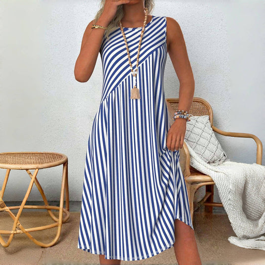 LD Sleeveless striped summer dress
