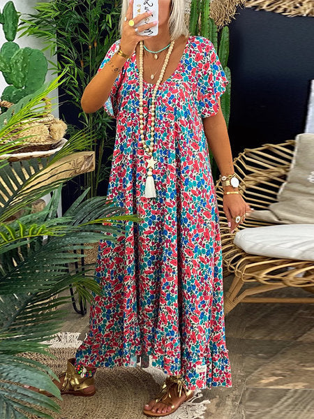 Classic long dress in boho style.