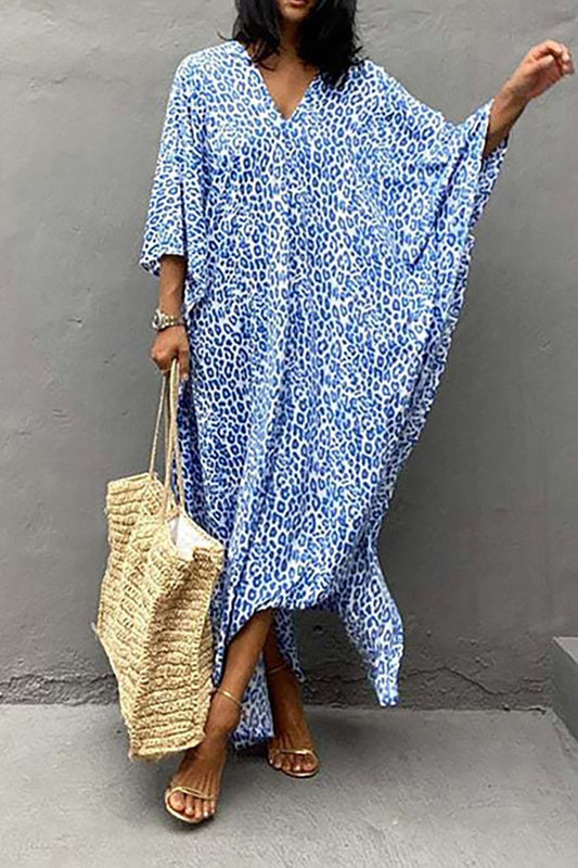 LD : Blue kimono with leopard print