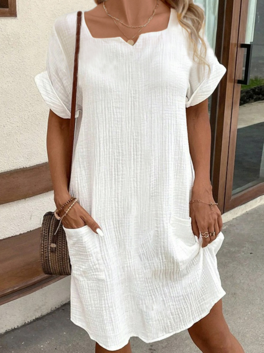 LD Simple casual dress with square neckline