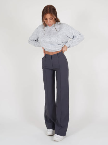 Casual band pleated pants for ladies