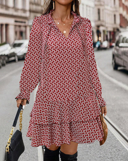 LP | Long-sleeved dress with camouflage print