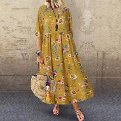 LP | Elegant long dress with floral pattern