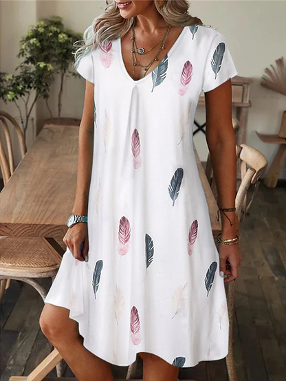 LP | Summer dress with feather pattern