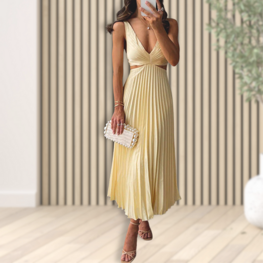 Pleated dress with an elegant design and sophisticated finish