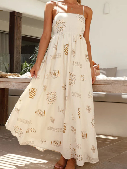 Chill Vibes maxi dress with open back and thin straps