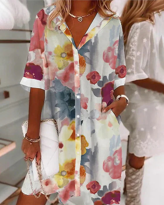 LP | Wide shirt dress with half sleeves