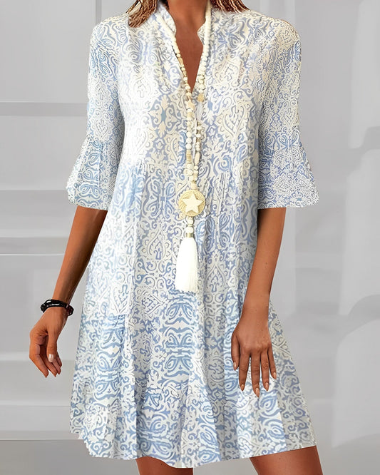 Elegant ladies dress with boho print style