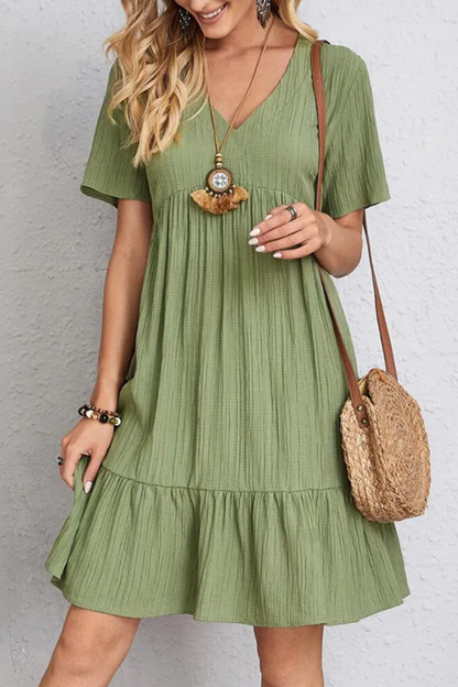 LP | Ruffle and V-neck dress for women