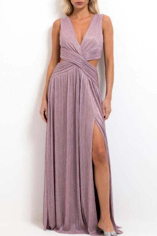 LD Long dress with a glossy surface and elegant design for special occasions